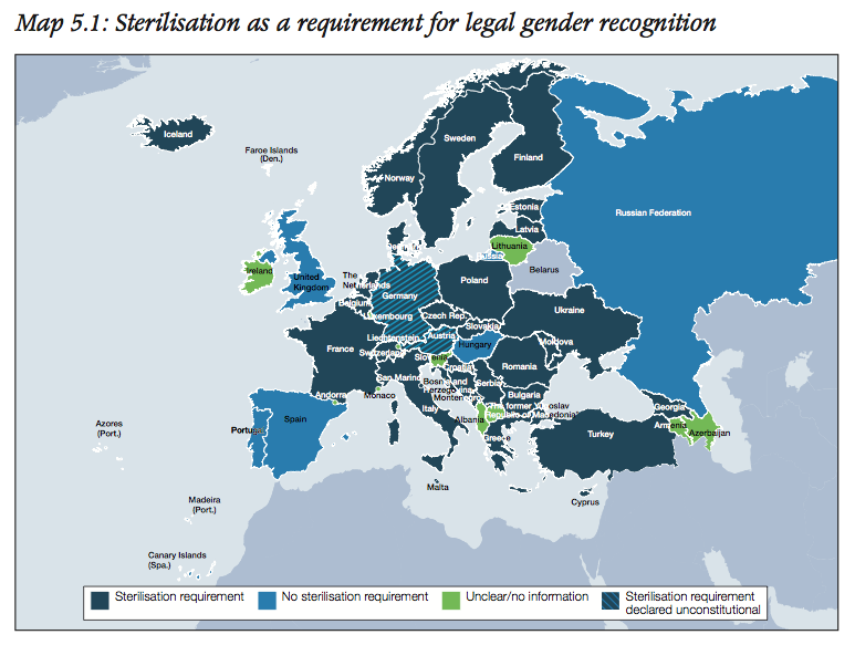Map of European Laws on Sterilization